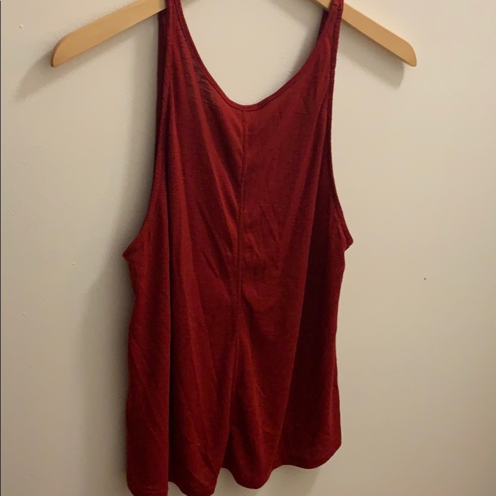 Red Free People tank top.